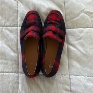 J. Jill Red and Black Buffalo Plaid Flats